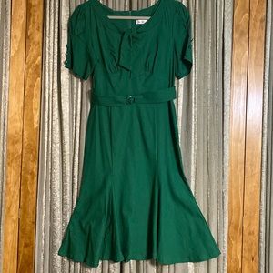 Kelly Green vintage inspired pencil dress